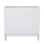 2-Door Accent Cabinet with Swirl Cutout Doors – Antique White, Art Deco Style