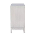 2-Door Accent Cabinet with Swirl Cutout Doors – Antique White, Art Deco Style