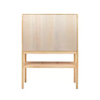47" Tall Woven Rattan 2-Door Storage Cabinet – Natural Pine, Bohemian Style