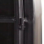 76" Tall Arched 2-Door Glass Storage Cabinet – Black Iron Frame