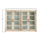 40" Tall 4-Door Decorative Storage Cabinet – Reclaimed Wood & Glass