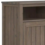 Medium Storage Cabinet – Smoky Brown Solid Wood, Adjustable Shelves & Cord Management