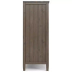 Medium Storage Cabinet – Smoky Brown Solid Wood, Adjustable Shelves & Cord Management