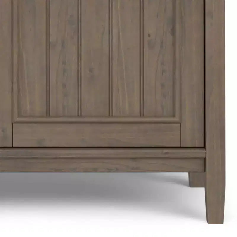 Medium Storage Cabinet – Smoky Brown Solid Wood, Adjustable Shelves & Cord Management