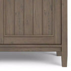 Medium Storage Cabinet – Smoky Brown Solid Wood, Adjustable Shelves & Cord Management