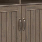 Medium Storage Cabinet – Smoky Brown Solid Wood, Adjustable Shelves & Cord Management