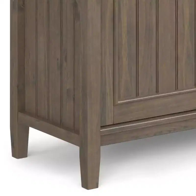 Medium Storage Cabinet – Smoky Brown Solid Wood, Adjustable Shelves & Cord Management