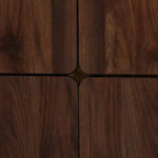 Mid-Century Modern Shoe Cabinet – Walnut Brown & Gold, 6 Shelves, 18 Pairs