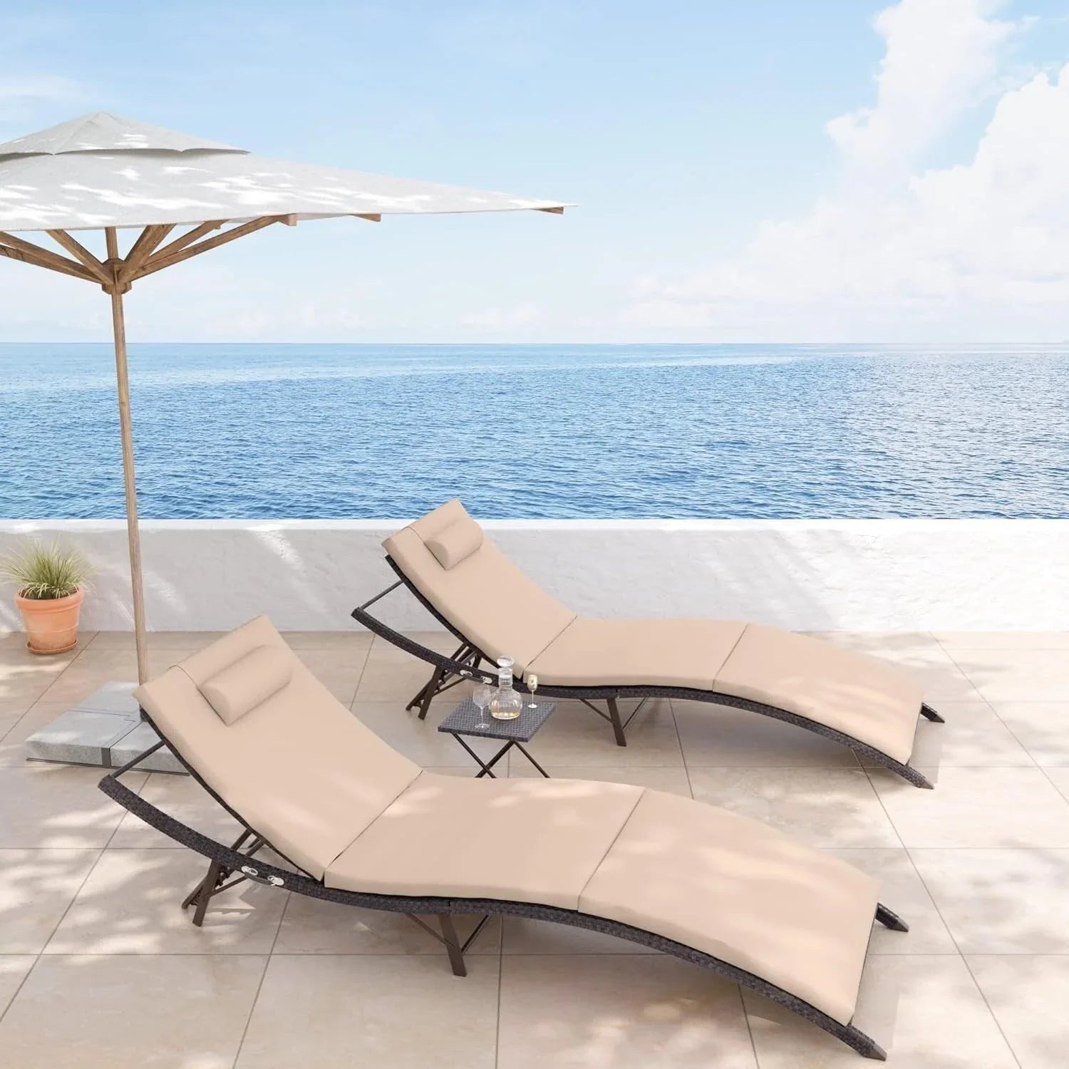 Set di 3 Chaise Lounge da Esterno Kullavik