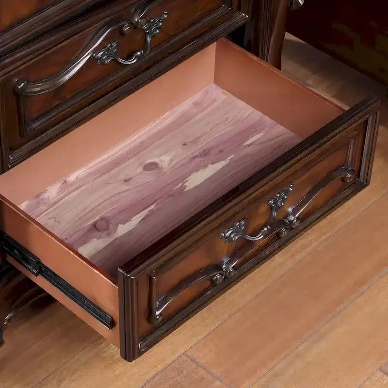 Furniture of America Eugene Set Camera da Letto Tradizionale 3 Pezzi in Legno di Ciliegio Scuro con Pannelli