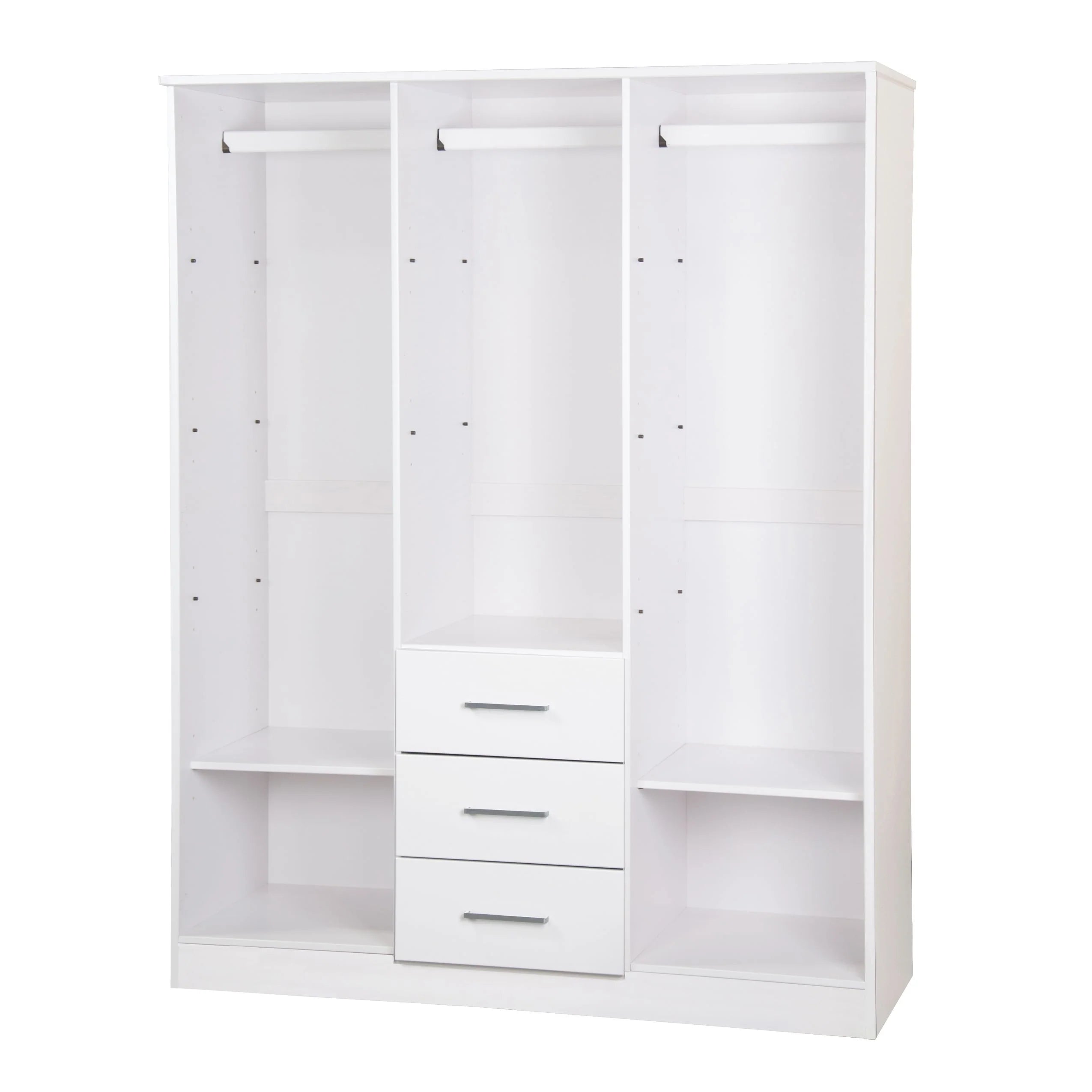 Palace Imports Armadio a 3 ante Cosmo 100% legno massello con ante in legno massello o a specchio