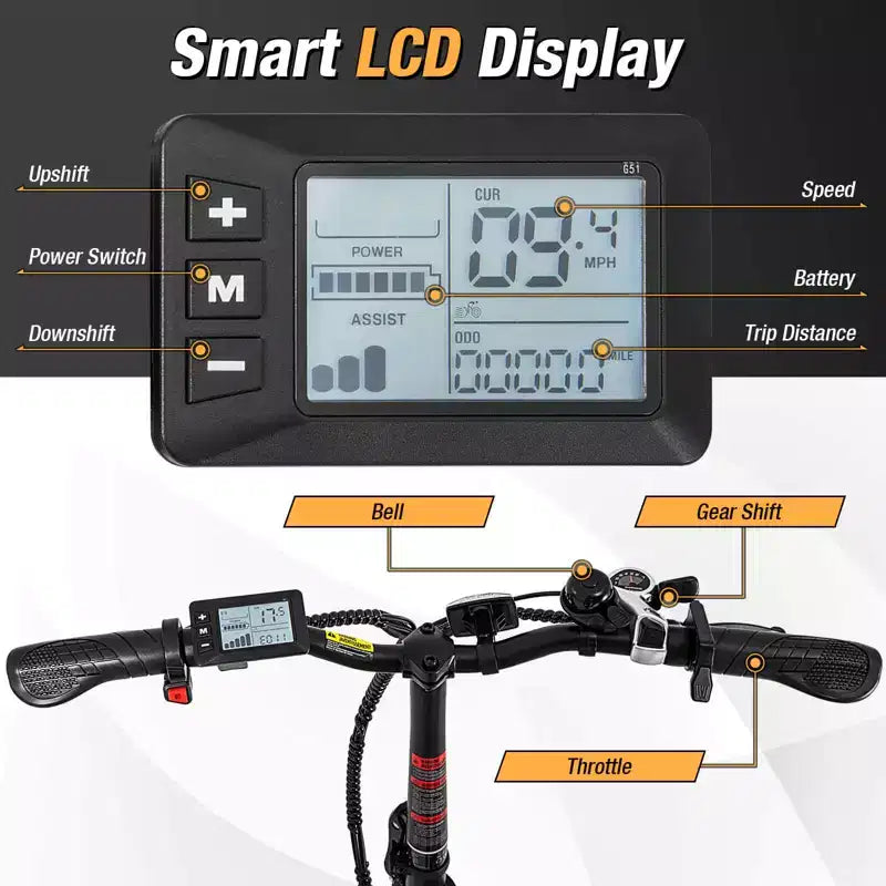 Costway Bici Elettrica Pieghevole da Montagna per Adulti con Pneumatici Fat da 20 pollici, Motore Brushless da 750W, 54V 13Ah UL2849