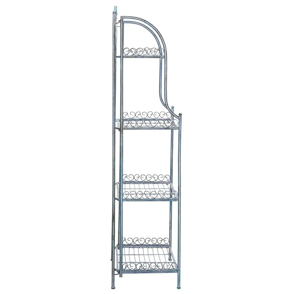 SAFAVIEH Bryn Scaffale da panettiere da esterno a 4 ripiani in ferro battuto vittoriano - 25 pollici L x 15 pollici P x 63 pollici H - 25 L x 15 P x 63 H