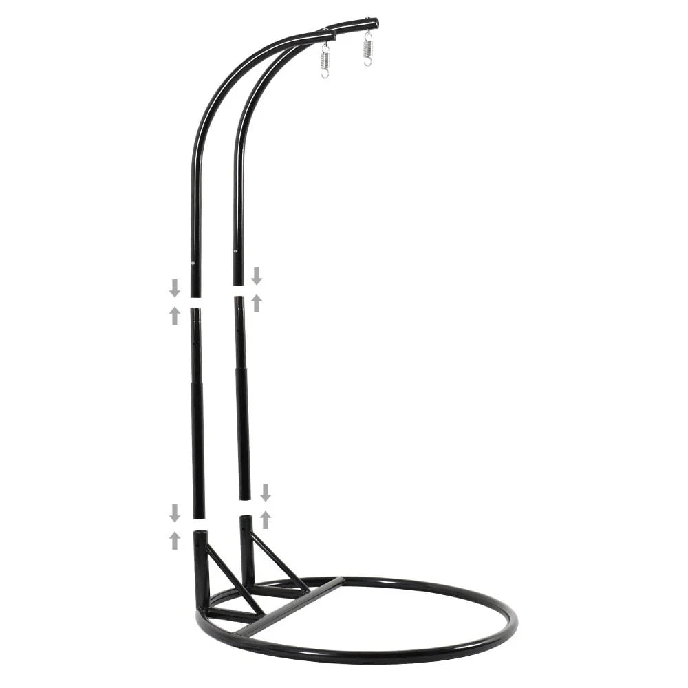 LeisureMod Sedia a Uovo Sospesa per 2 Persone con Supporto - Dondolo Pensile per Esterni/Interni in Rattan Intrecciato con Cuscini