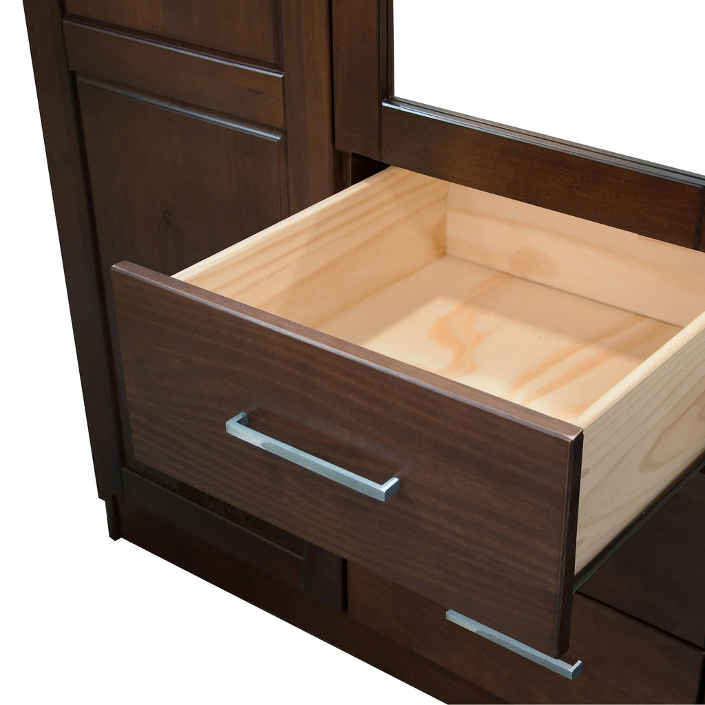 Palace Imports Armadio a 3 ante Cosmo 100% legno massello con ante in legno massello o a specchio