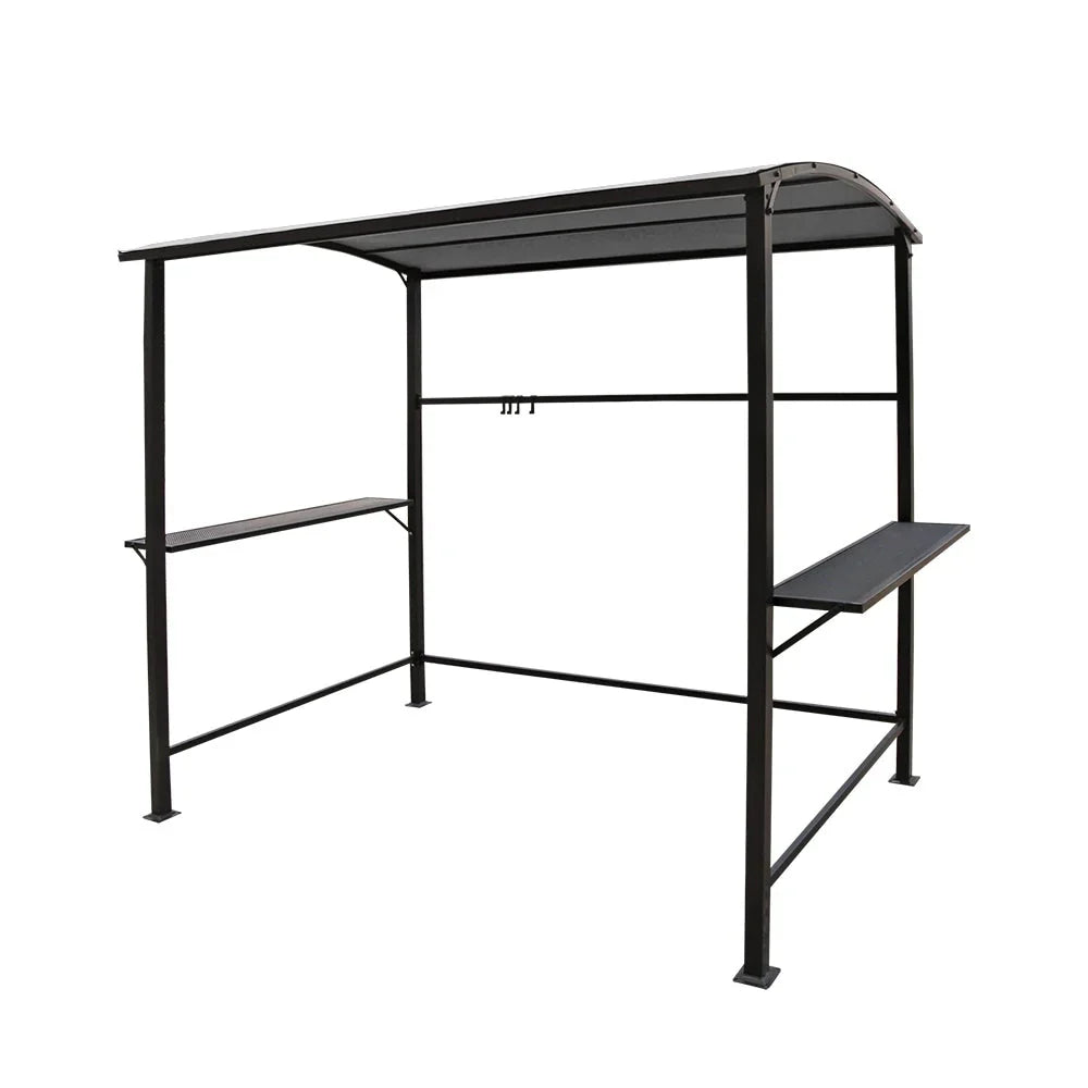 Gazebo da esterno con struttura in acciaio 1,5 x 2,4 m con tettoia per barbecue