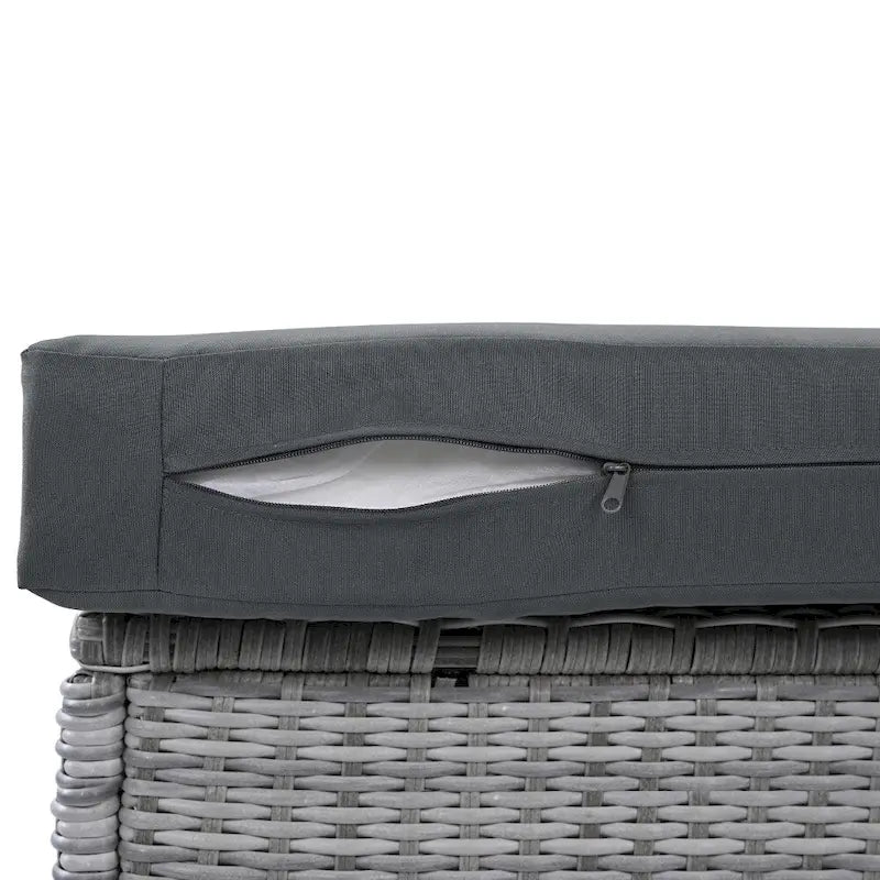 Set da esterni in rattan con tavolo regolabile, poltrone reclinabili e 2 pouf