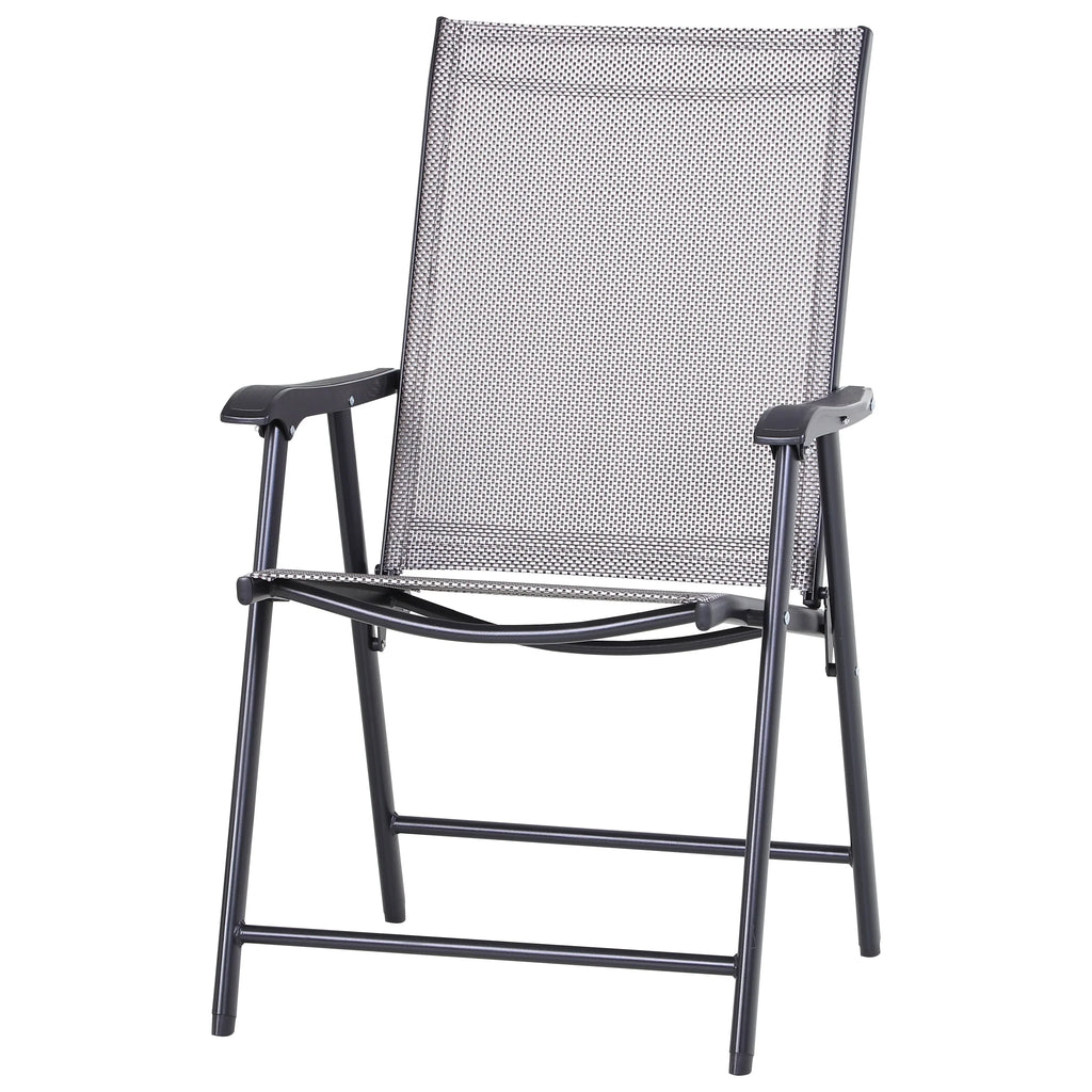 Set di 4 sedie pieghevoli Outsunny per patio, dal design semplice ed elegante, comode per terrazza, giardino, cortile e viaggio