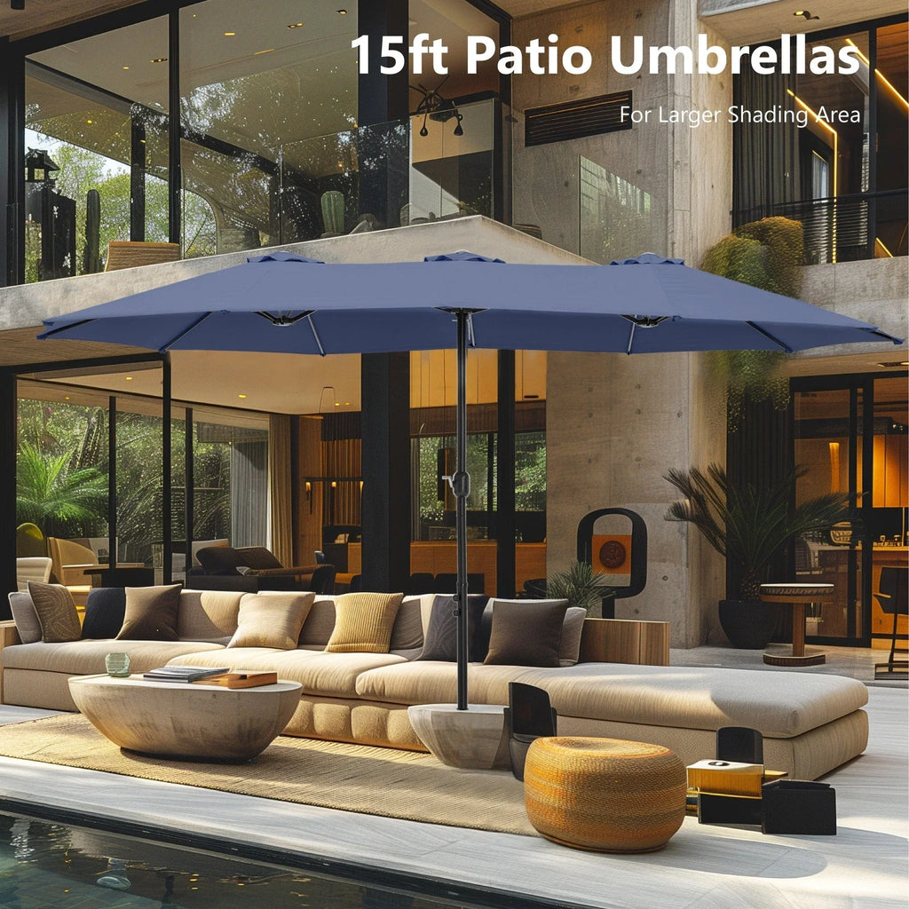 MAISON ARTS Ombrellone Doppio da 4,5 m, Extra Large, per Patio, con Base Inclusa