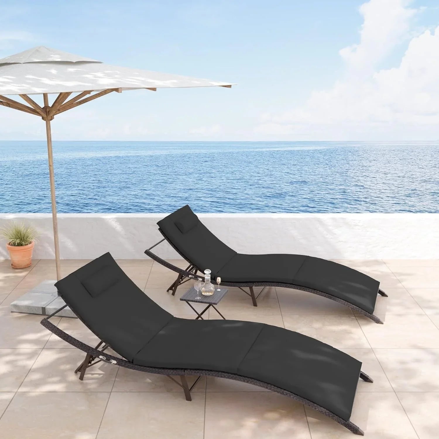 Set di 3 Chaise Lounge da Esterno Kullavik