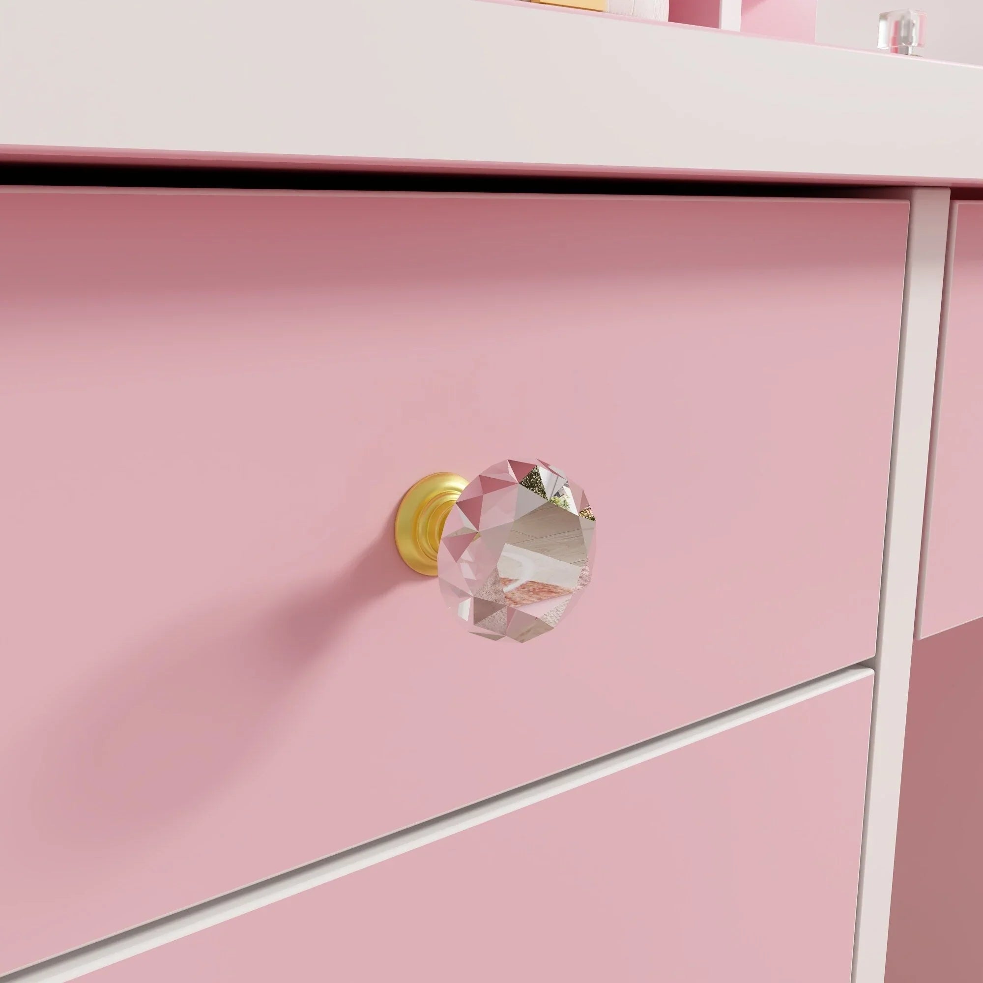 Tavolo da Trucco con Luci a LED, Specchio e Sgabello