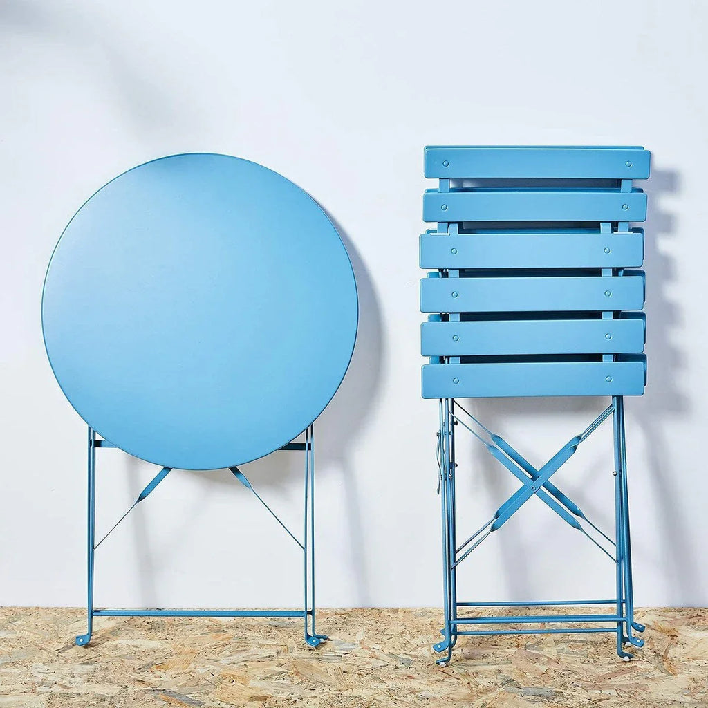 Set bistro pieghevole in metallo da 3 pezzi, set conversazione resistente alle intemperie per esterni/interni, per patio, cortile, giardino