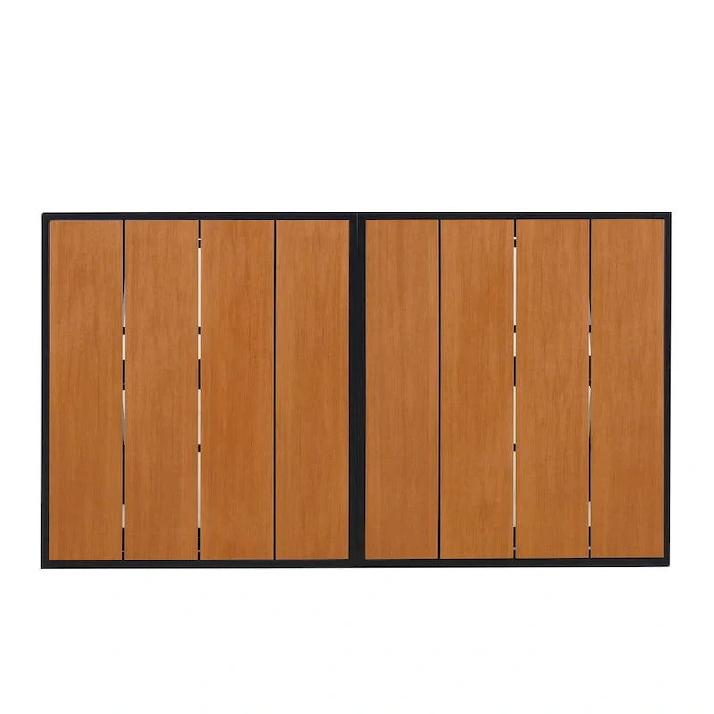 Set da pranzo da esterno allungabile a 7 pezzi con tavolo allungabile e 6 sedie con braccioli