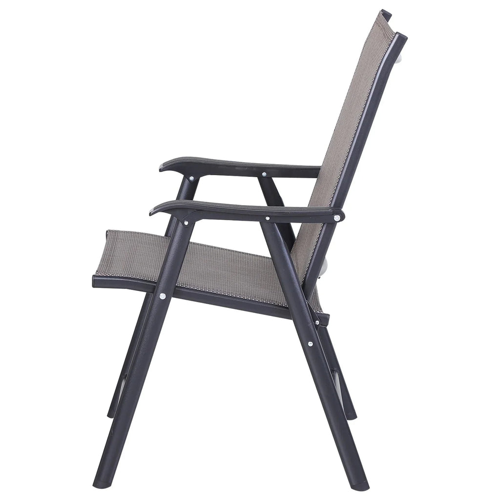 Set di 4 sedie pieghevoli Outsunny per patio, dal design semplice ed elegante, comode per terrazza, giardino, cortile e viaggio