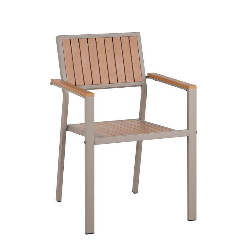 Set da pranzo da esterno allungabile a 7 pezzi con tavolo allungabile e 6 sedie con braccioli
