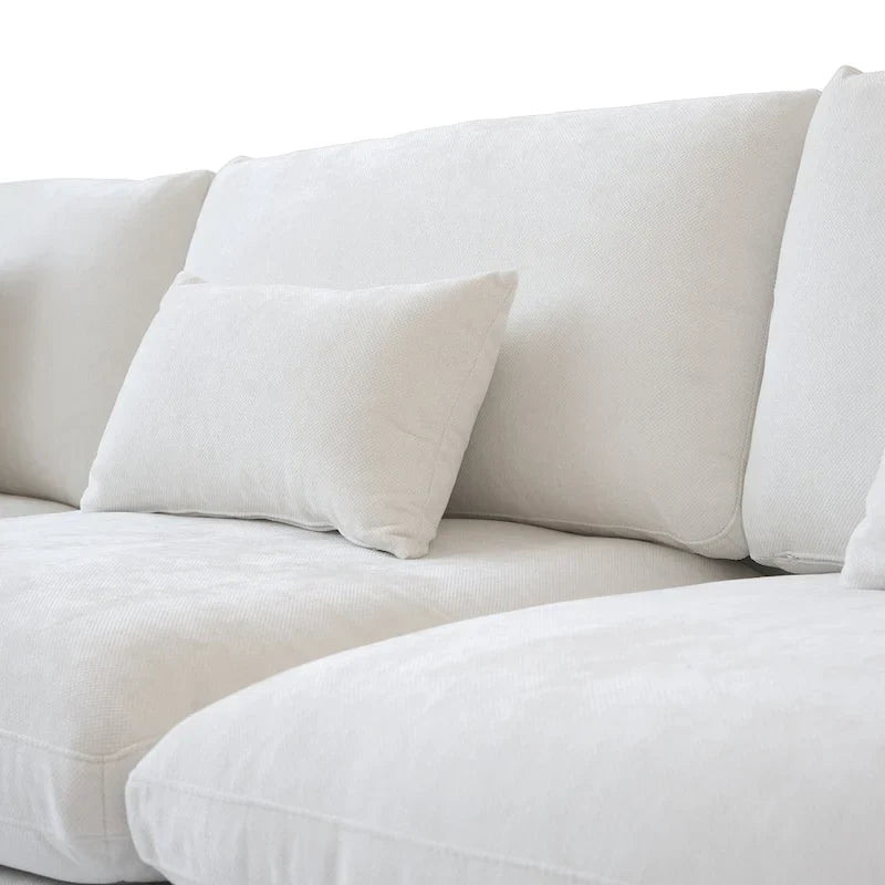 Divano ad angolo componibile grande in lino per soggiorno