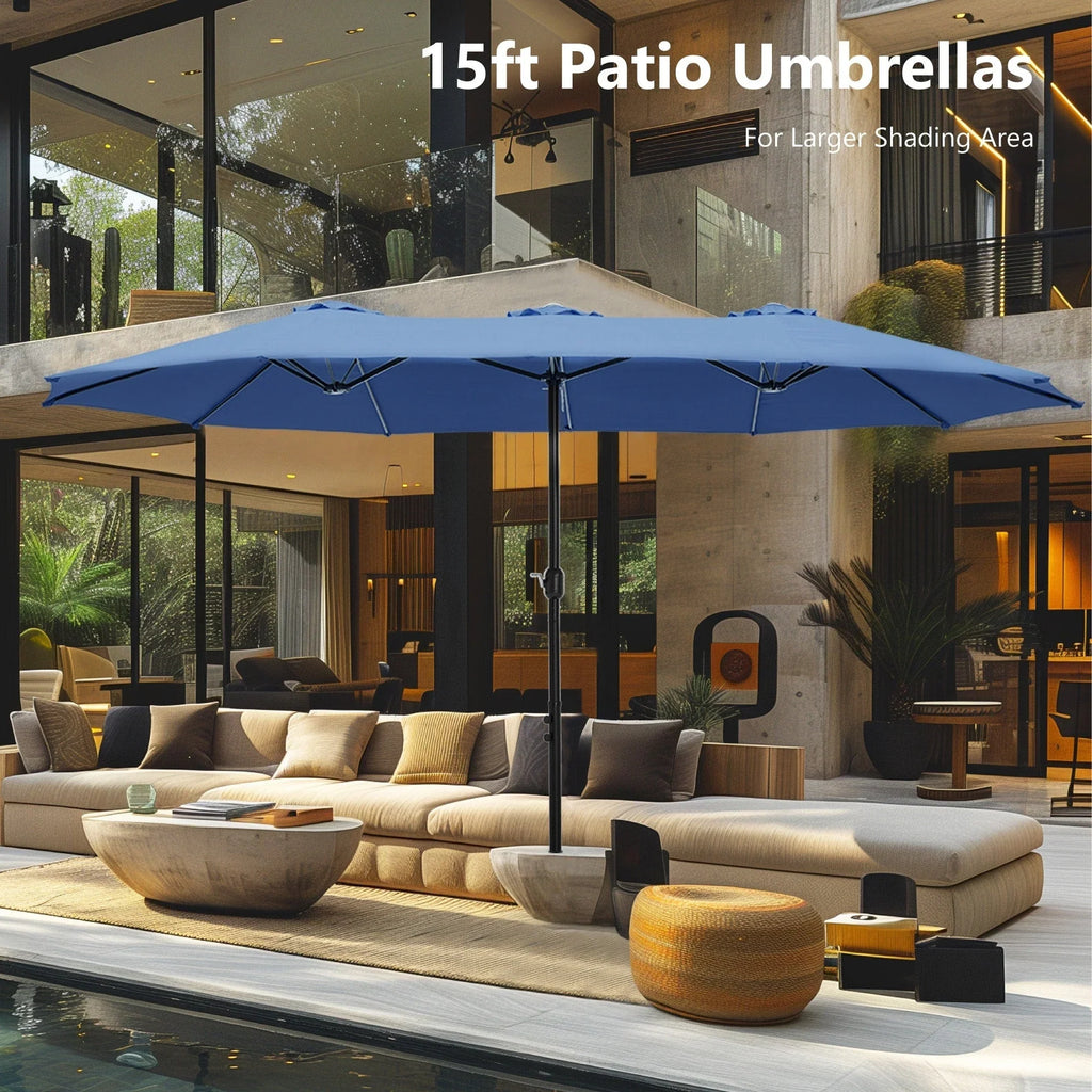 MAISON ARTS Ombrellone Doppio da 4,5 m, Extra Large, per Patio, con Base Inclusa