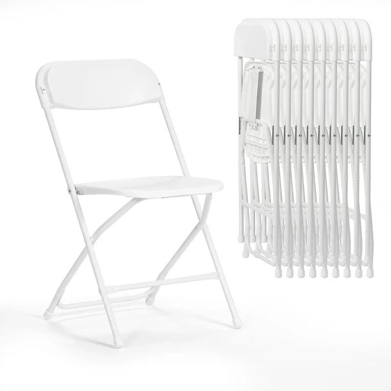 Sedia pieghevole in plastica da 10 pezzi capacità 158 kg per eventi, ufficio, matrimoni, feste, picnic, cucina, sala da pranzo