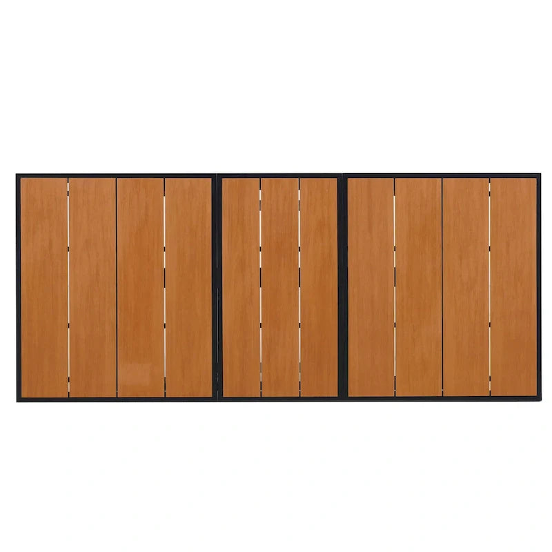 Set da pranzo da esterno allungabile a 7 pezzi con tavolo allungabile e 6 sedie con braccioli