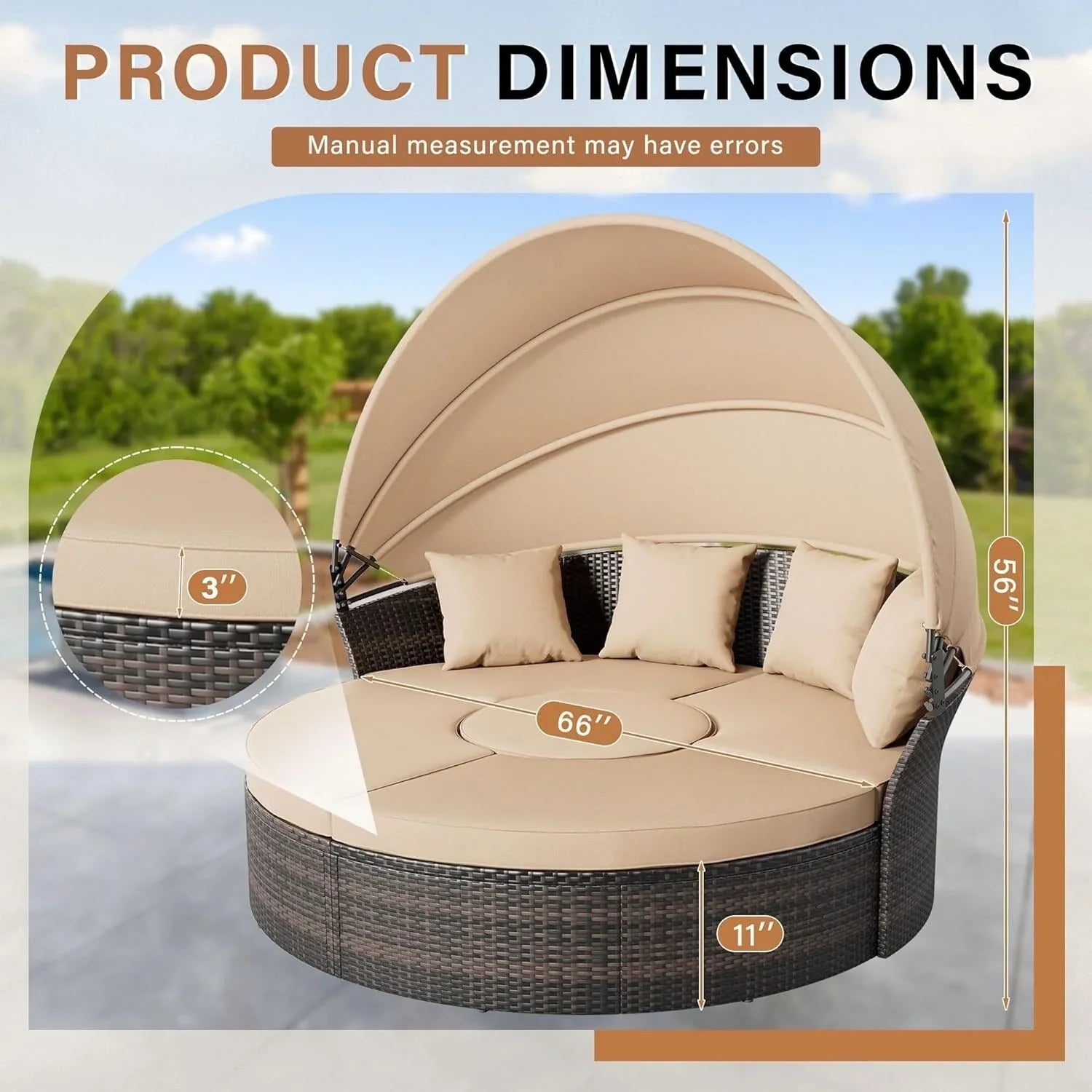 Set da salotto/giorno per esterni a 4 o 5 pezzi Nuon in vimini con tettuccio di Havenside Home