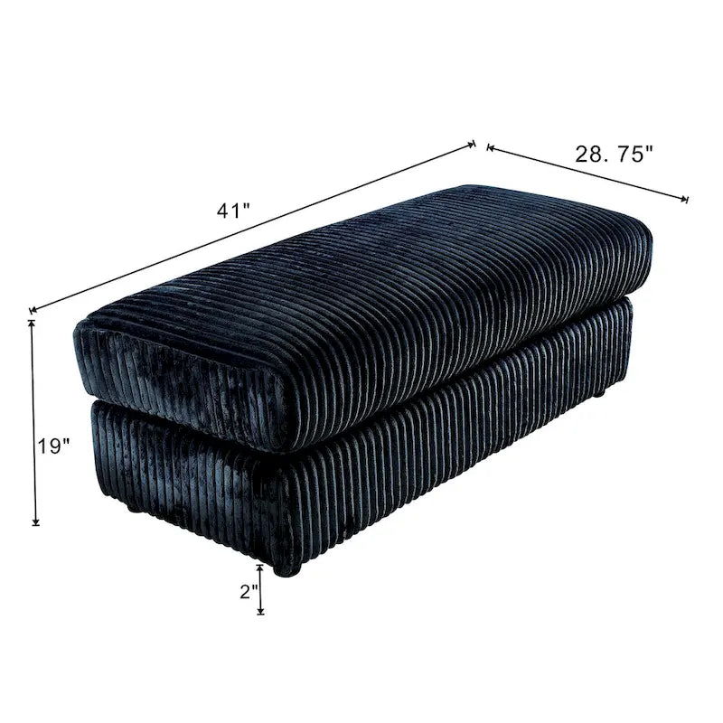 Divano Sezionale Modulare a L in Corduroy, 6 Pezzi Oversize, Combinazione Fai da Te