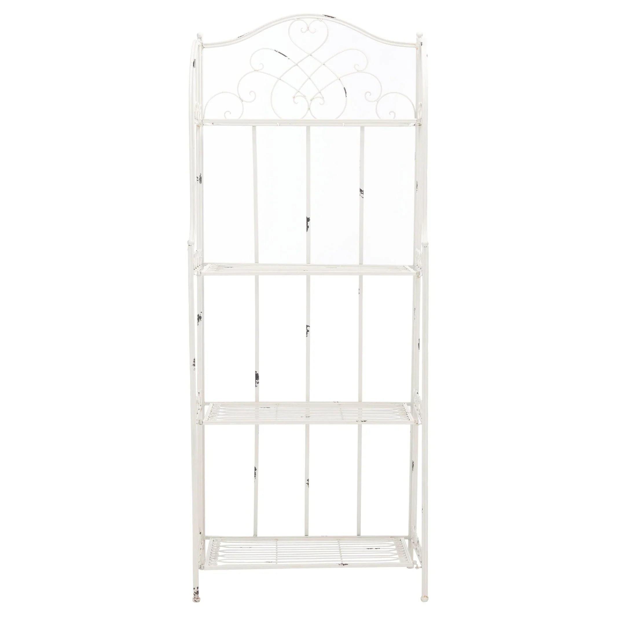 SAFAVIEH Bryn Scaffale da panettiere da esterno a 4 ripiani in ferro battuto vittoriano - 25 pollici L x 15 pollici P x 63 pollici H - 25 L x 15 P x 63 H