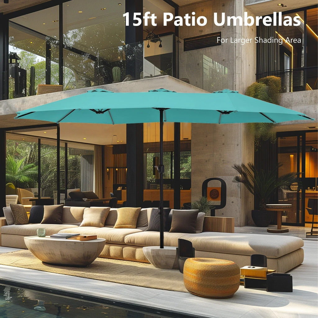 MAISON ARTS Ombrellone Doppio da 4,5 m, Extra Large, per Patio, con Base Inclusa