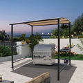 Gazebo da esterno con struttura in acciaio 1,5 x 2,4 m con tettoia per barbecue