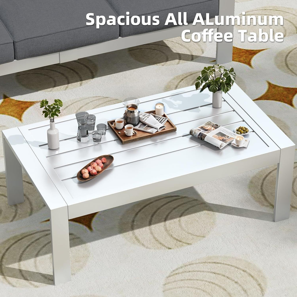 AECOJOY Set di mobili da giardino a 7 pezzi in alluminio Set da conversazione per esterni