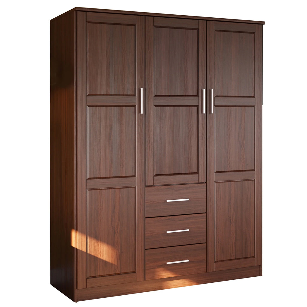 Palace Imports Armadio a 3 ante Cosmo 100% legno massello con ante in legno massello o a specchio