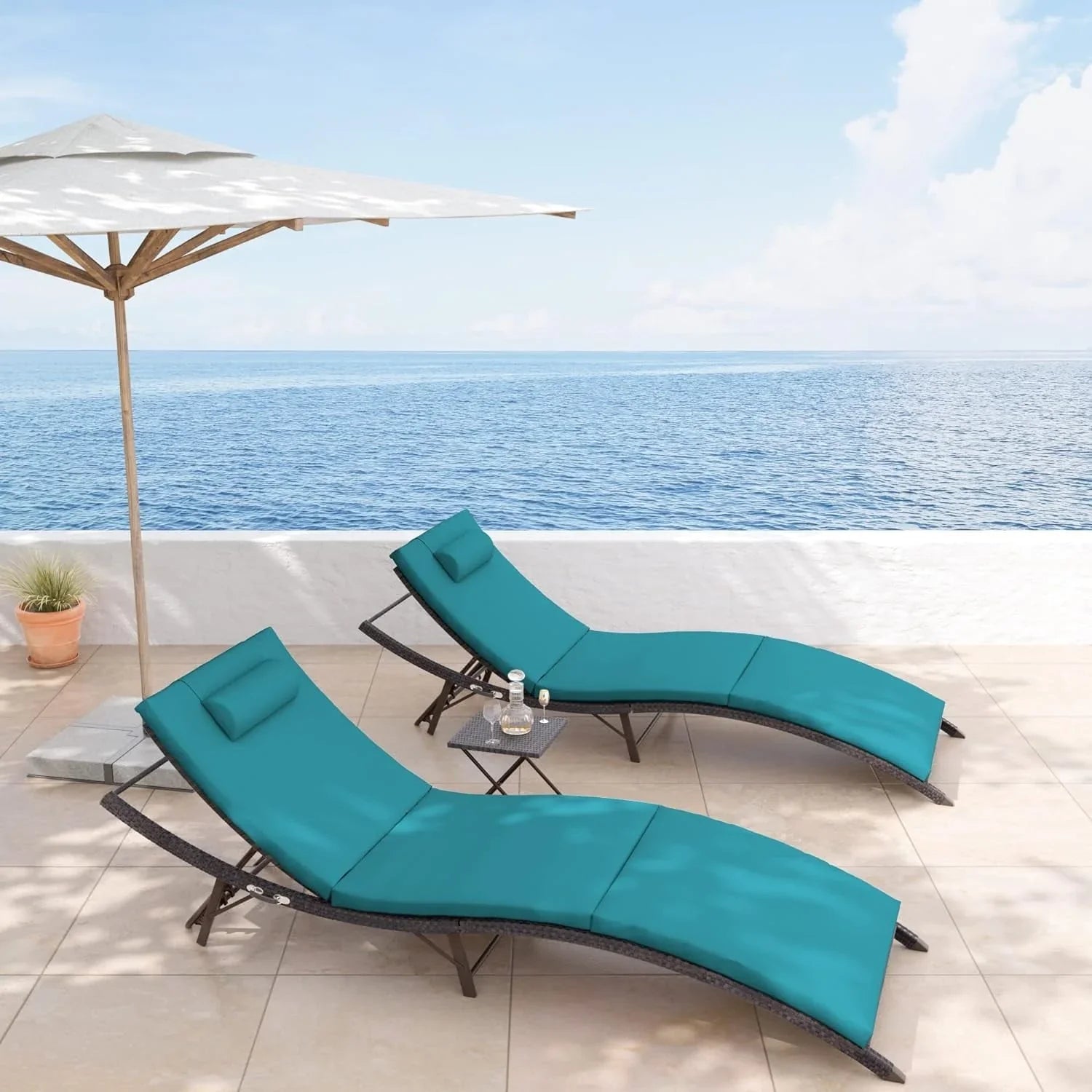 Set di 3 Chaise Lounge da Esterno Kullavik