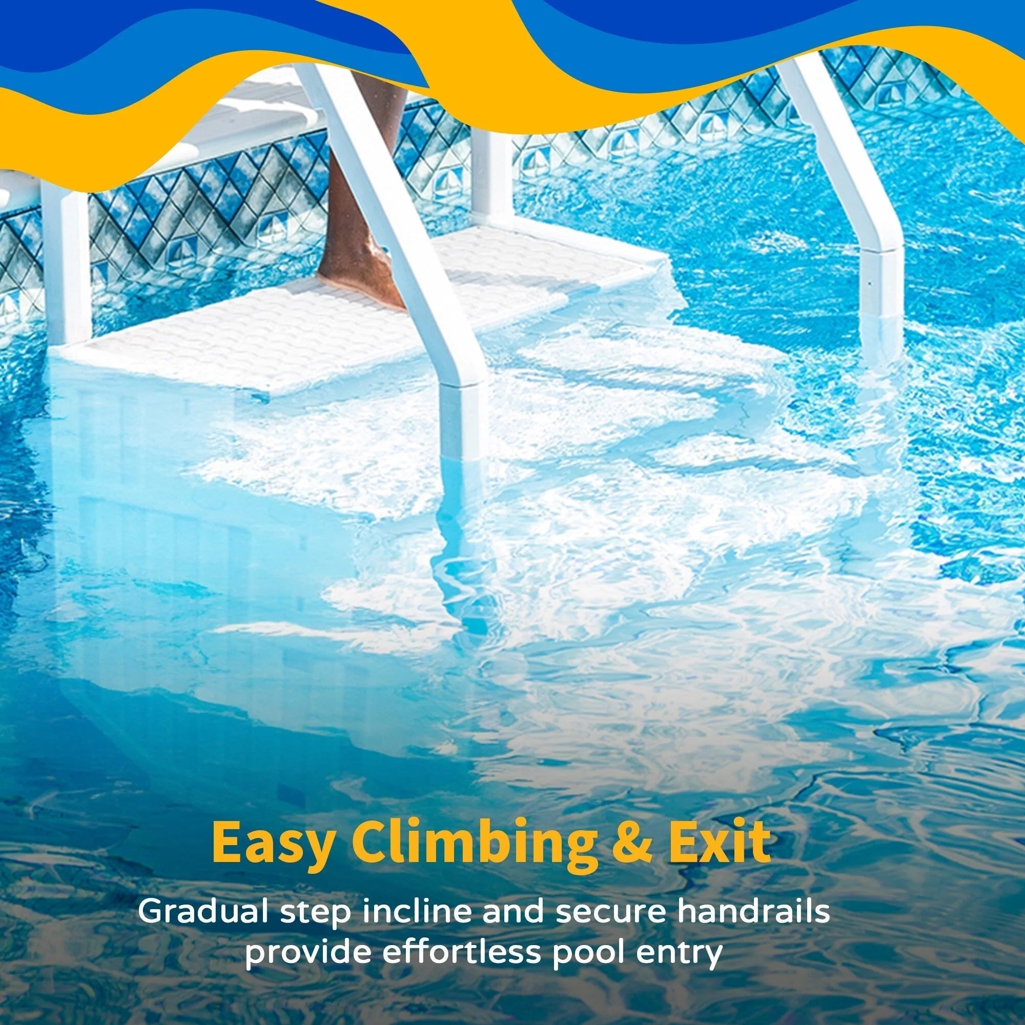 Scaletta esterna Blue Wave Easy per piscine fuori terra - 32.5 in. L x 56 in. P x 81 in. H