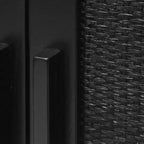 2-Door Cabinet with Woven Rattan Panels – Acacia Wood, Indonesian Craft, 2 Shelves