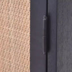 2-Door Cabinet with Woven Rattan Panels – Acacia Wood, Indonesian Craft, 2 Shelves