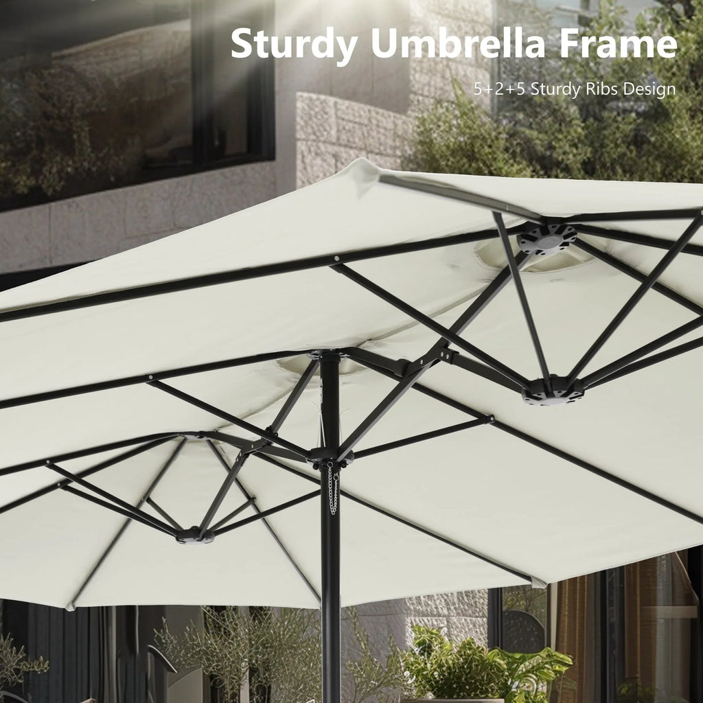 MAISON ARTS Ombrellone Doppio da 4,5 m, Extra Large, per Patio, con Base Inclusa