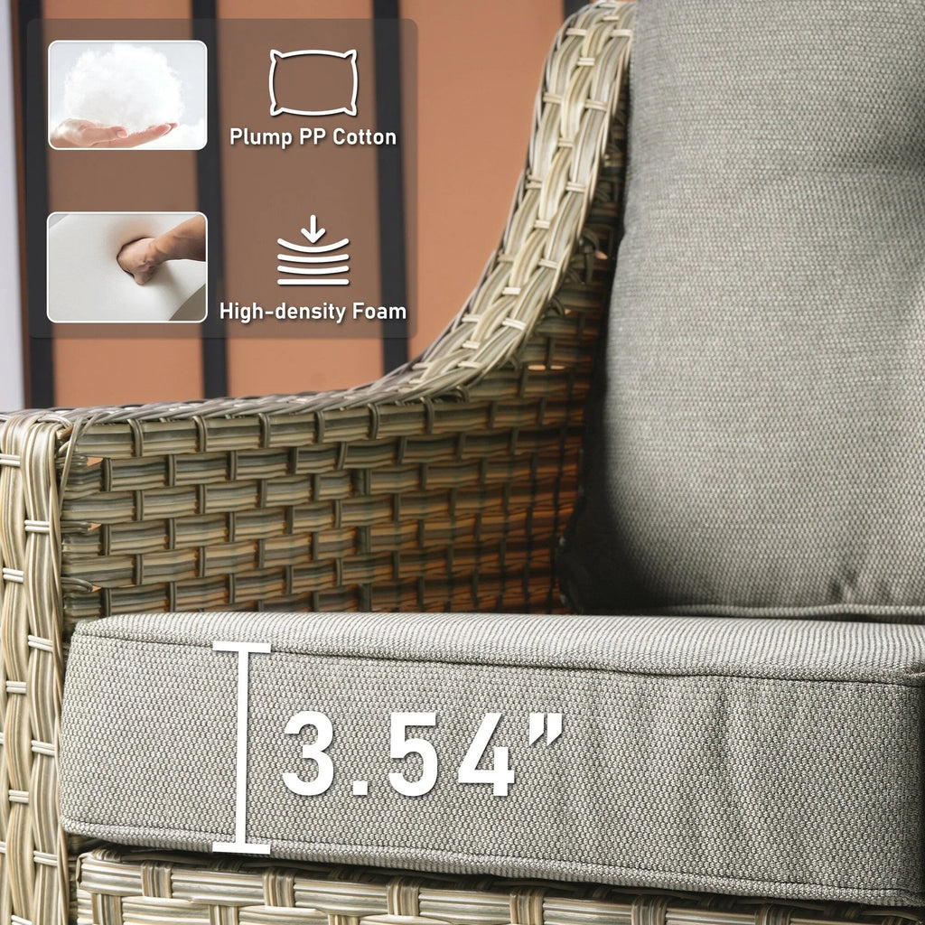 HOOOWOOO, Set di 2 Sedie da Esterno in Rattan Intrecciato con Schienale Alto