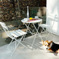 Set bistro pieghevole in metallo da 3 pezzi, set conversazione resistente alle intemperie per esterni/interni, per patio, cortile, giardino