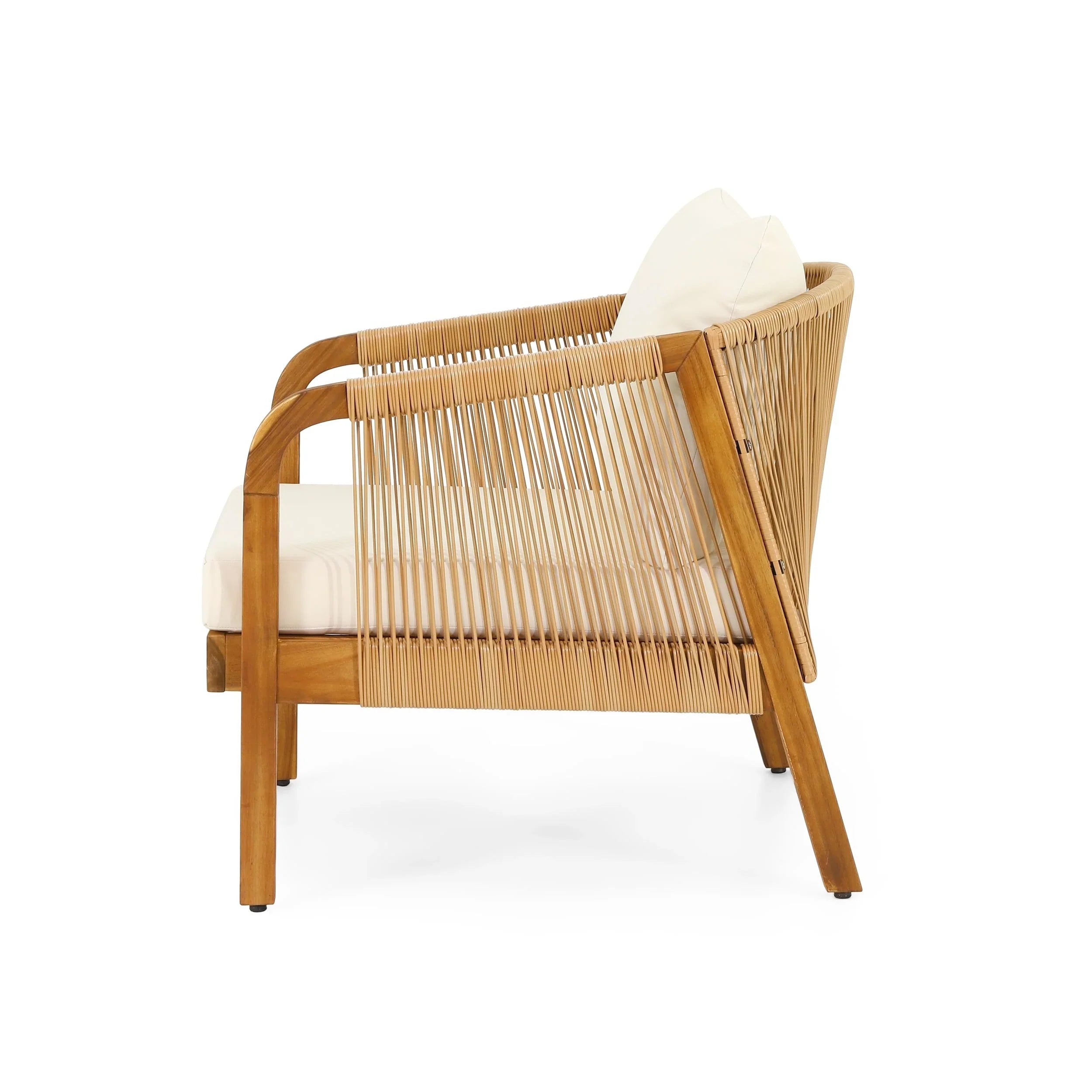 Set di poltrone da esterno Jabe in legno di acacia e vimini di Christopher Knight Home