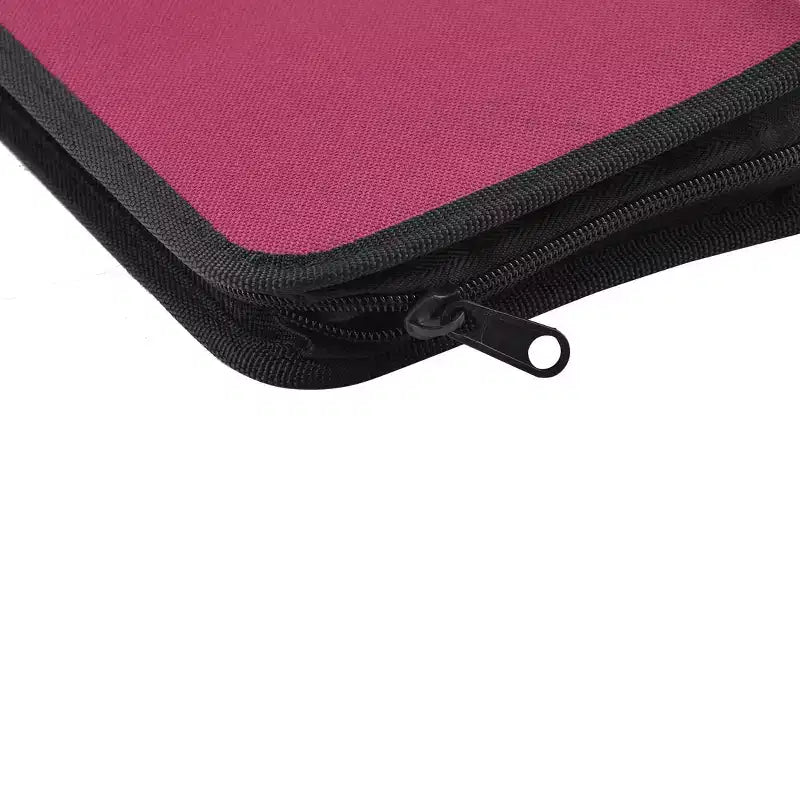 Zipper Closure Double Sided CD DVD Storage Media Storage Racks 11.5x6x1.8 Black Red 1 Pc