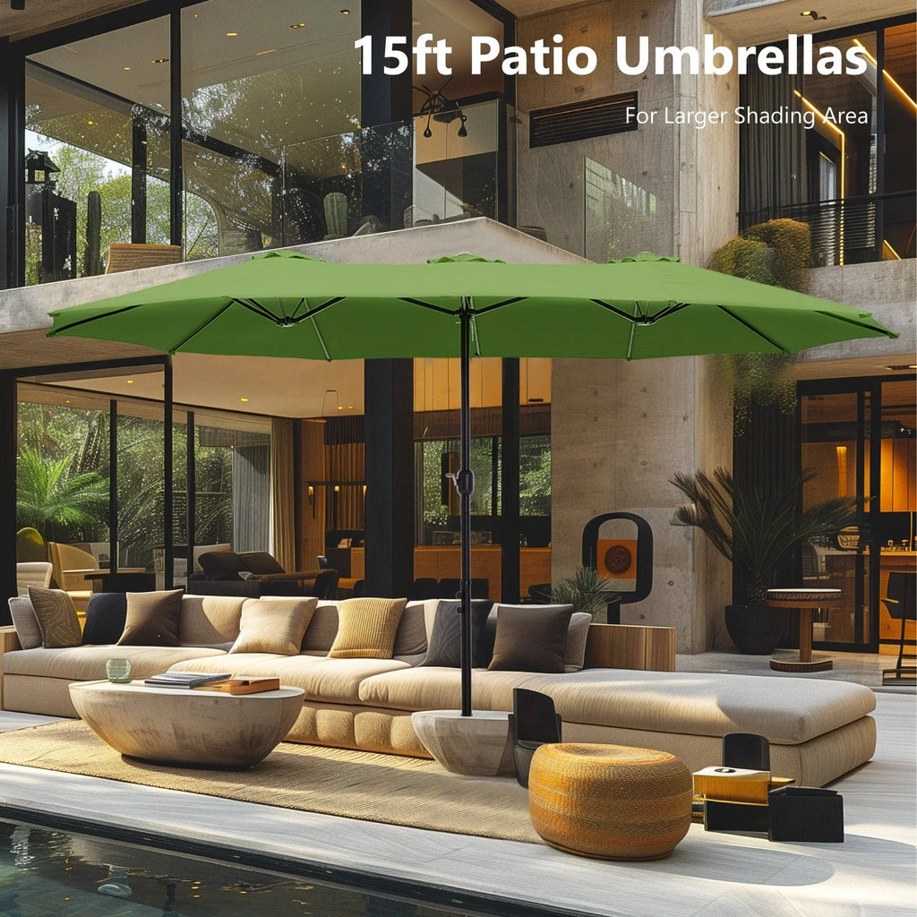 MAISON ARTS Ombrellone Doppio da 4,5 m, Extra Large, per Patio, con Base Inclusa